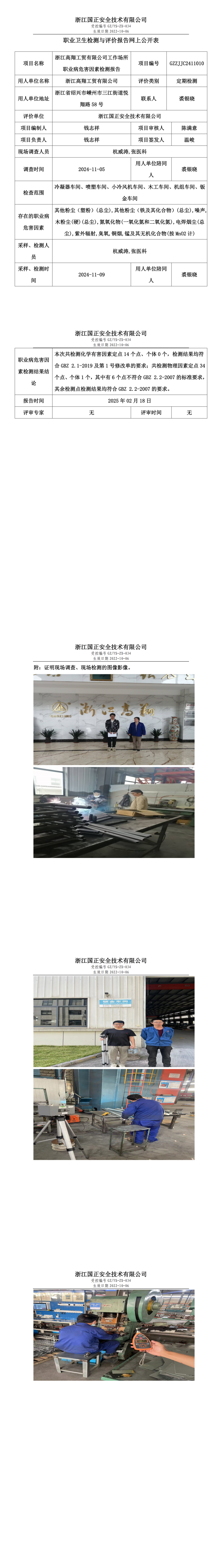 浙江高翔工贸有限公司工作场所职业病危害因素检测报告网上公开信息表.png